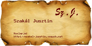 Szakál Jusztin névjegykártya